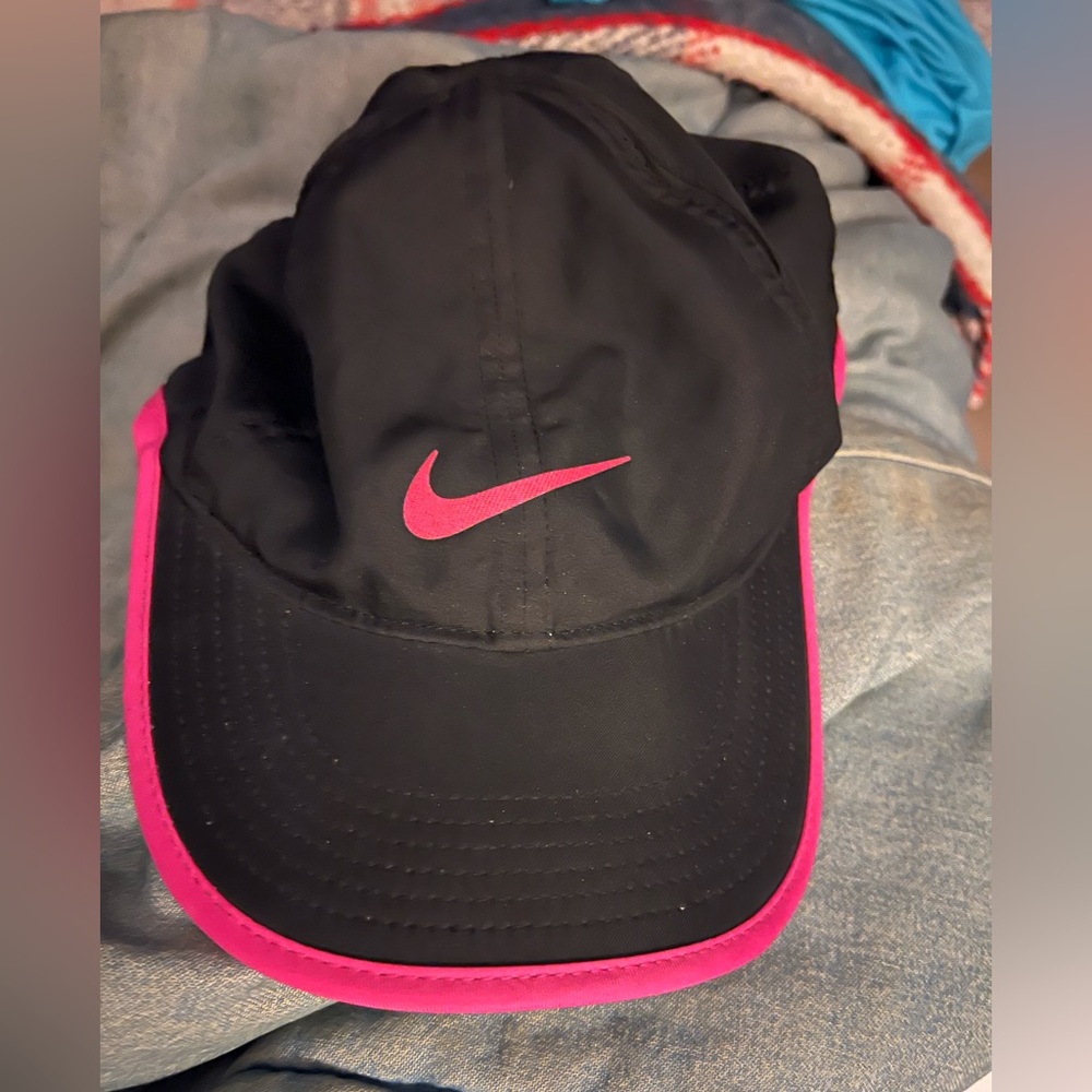 Nike Black Cap with Pink Trim and Swoosh